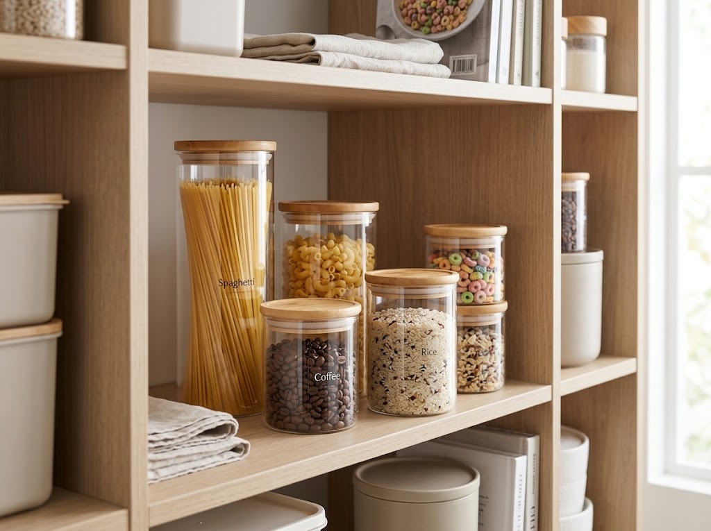 Airtight Glass Storage Jars with Bamboo Lids
