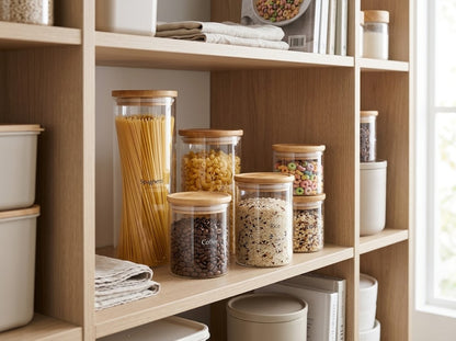 Airtight Glass Storage Jars with Bamboo Lids