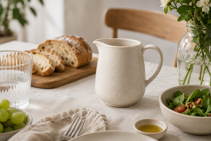 Minimalist Ceramic Creamer Pitcher with Handle